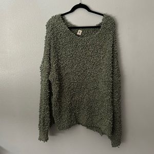 Long sleeve fuzzy blue sweater